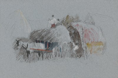 Building a Stack (Study for Carrying Hay) by Peter de Wint